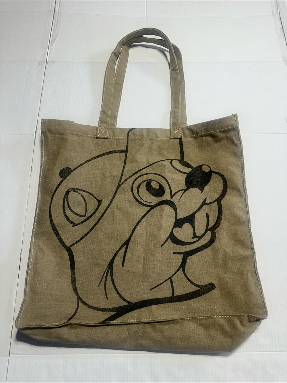 Buc-ee’s canvas beaver Bag in Tan and black - Stylish Pet-Themed Carryall EUC
